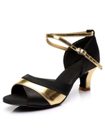 Schwarze Peep Toe Satin Ballroom Schuhe für Frauen