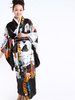 Schwarze romantische Frauen Kimono Kostüme
