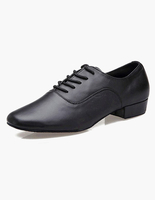 Schwarze Runde Toe Lace sich Rindsleder Mode Ballsaal Schuhe