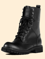 Schwarze Runde Zehe Winterstiefel PU Martin Stiefel für Männer