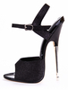 Schwarze Sandaletten mit Stahl-Stilettos