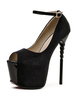 Schwarze sexy sexy High Heels Peep Toe Lace Obere sexy Schuhe Stiletto Heels