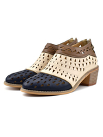 Schwarze Sommerstiefel Damen Pointed Toe Color Block Kurze Stiefel