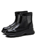 Schwarze Sommerstiefel Round Toe Mesh PU Damen Knöchel Sommerstiefel