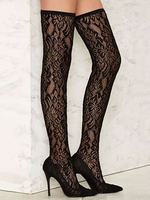 Schwarze Sommerstiefel Spitzschuh Stiletto Heel Sky High Lace Sommerstiefel