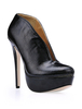 Schwarze Stiefeletten aus Lackleder mit Spike Heels und Plateaus