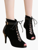 Schwarze Stiefeletten High Heel 2022 Booties Gucken zehen Lace Up Detail Sandale Booties