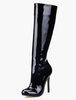 Schwarze Stiefeletten mit Spike Heels und roten Sohlen
