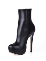 Schwarze Stiefeletten2021 mit Spike Heels und Plateaus