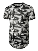 Schwarze T-Shirts drucken kurze Ärmel Tee Sommer Tops