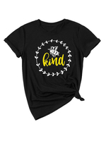 Schwarze T-Shirts Juwelenhals Polyester Baumwolle Frauen T-Shirt