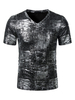 Schwarze T-Shirts V-Ausschnitt Kurzarm T-Shirt Sommer Tops