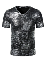Schwarze T-Shirts V-Ausschnitt Kurzarm T-Shirt Sommer Tops