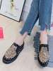 Schwarze Wildleder-Slipper mit runden Zehen; Freizeitschuhe