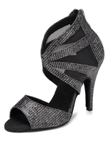 Schwarzen lateinamerikanische Tänze Sandalen Pailletten Ballsaal Heels für Frauen