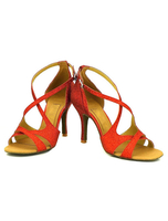Schwarzen Tanz Damenschuhe High Heel Open Toe Criss Cross anpassen Ballsaal Schuhe