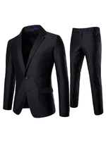 Schwarzer Anzuganzug Notch Kragen Dot Two Button Blazer für Herren mit Dress Pant