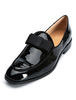 Schwarzer Bräutigam Schuhe Männer Square Toe Bow Slip On Kleid Schuhe Party Schuhe