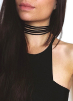 Schwarzer Choker Halskette Gothic Cord Wrap Halskette