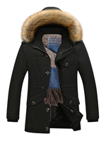 Schwarzer Daunenjacken & Parkas 2021 für Herren Mantel Kunstpelz Hoodie Jacke Herren Gefüttert Abnehmbare Overzied Wintermantel