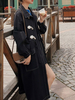 Schwarzer Dufflecoat-Mantel Lolita Outwears