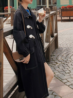 Schwarzer Dufflecoat-Mantel Lolita Outwears