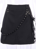 Schwarzer gotischer Rock Ketten Polyester Polyester Retro Gothic Minirock