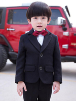 Schwarzer Ring Bearer Outfit Hochzeit Smoking Jungen Anzüge Kinder Formelle Kleidung 5 Stück