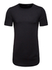 Schwarzes beiläufiges T-Shirt Rundhalsausschnitt-Diamant-Muster-Reißverschluss-Dekor-Kurzarm-Longline-T-Shirt für Männer