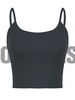 Schwarzes Cami-Oberteil für Frauen Juwelenhals Ärmelloses Polyester Casual Camis