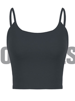 Schwarzes Cami-Oberteil für Frauen Juwelenhals Ärmelloses Polyester Casual Camis