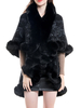 Schwarzes Faux-Pelz-Kap-Winter-Frauen-Kleidung