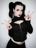 Schwarzes Gothic Top Langarm Gothic Cotton Retro Tops