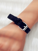 Schwarzes Gürtel Armband Frau Leder Armbänder