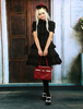 Schwarzes Lolita Kleid aus Baumwlle