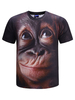 Schwarzes Männer T-Shirt 3D Animal Print Kurzarm Casual T-Shirt
