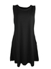 Schwarzes Sommerkleid Jewel Neck Ärmelloses Casual Beach Midi Kleid
