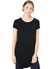 Schwarzes T-Shirt für Frauen Kurzarm Cotton Jewel Neck Summer Top