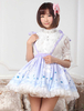 Süße blaue Lace Bow gedruckt aus Polyester Lolita Kleid