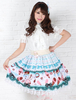Süße blaue Polyester Lolita Rock Ice Cream Printed White Lace Trim