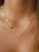 Süße Halskette für Damen Halskette in Golden für Abend in runder Form mit Metallic-Deko im schicken & modischen Style Metall für Damen