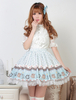 Süße Licht blau Lolita Röckchen Lace Trim Herz Print