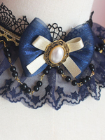 Süße Lolita Accessoires Dunkelblaue Ketten Spitzen Choker Sonstiges