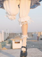 Süße Lolita Bloomers Fringe Stars Muster Kurz geschnittene weiße Lolita Shorts