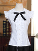 Süße Lolita Bluse weiß Baumwolle Kurzarm Lolita Shirt