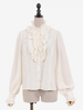 Süße Lolita-Blusen Ecru-weißes Lolita-Top Langärmliges Lolita-Shirt mit Rüschen