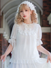 Süße Lolita Blusen Neverland Lolita Top Weiß Halbarm Rüschen Lolita Shirt