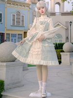 Süße Lolita Blusen Rüschen Schnüren Langarm Bluse Aprikose Lolita Shirt Portrait Hals Lolita Top
