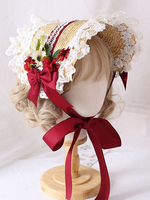 Süße Lolita Bonnet Lace Bow Flowers Lolita Hut