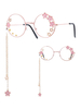 Süße Lolita Brille Rosa Ketten Blumen Sterne Rundrahmen Sonnenbrille